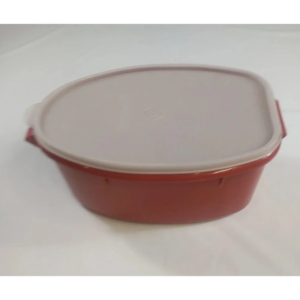 Tupperware Ham/Beef/Turkey Vintage Flavor Saver Orange Storage Bowl Air Tight